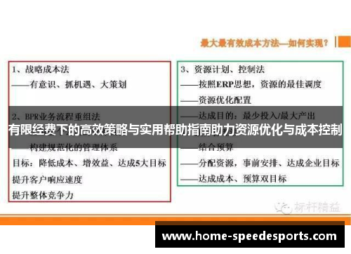 有限经费下的高效策略与实用帮助指南助力资源优化与成本控制